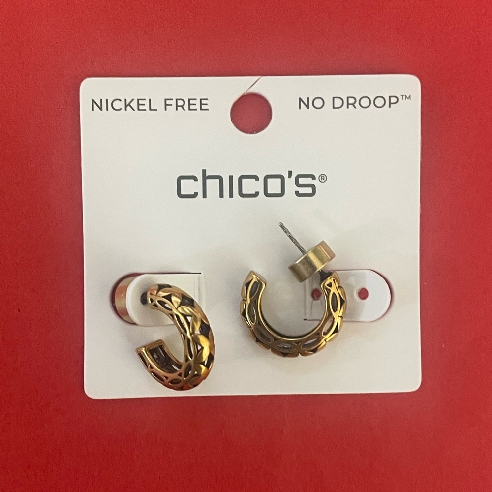 Chico's  NWT Mini Gold Hoop Earrings